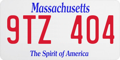 MA license plate 9TZ404