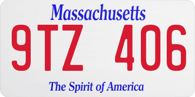 MA license plate 9TZ406