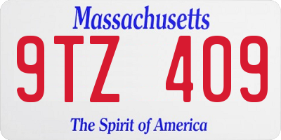 MA license plate 9TZ409