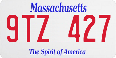 MA license plate 9TZ427