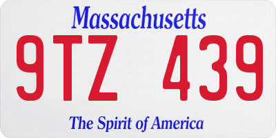 MA license plate 9TZ439