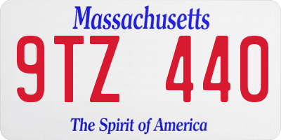 MA license plate 9TZ440