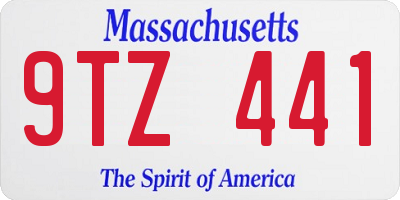 MA license plate 9TZ441