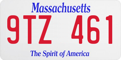 MA license plate 9TZ461