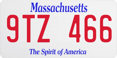 MA license plate 9TZ466