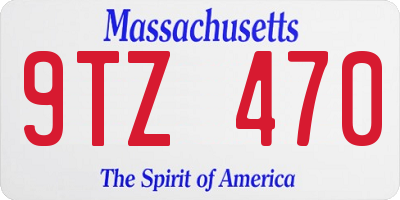MA license plate 9TZ470