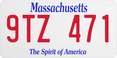 MA license plate 9TZ471