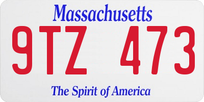 MA license plate 9TZ473