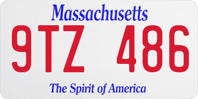MA license plate 9TZ486