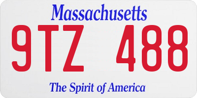 MA license plate 9TZ488