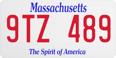 MA license plate 9TZ489