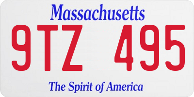 MA license plate 9TZ495