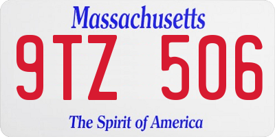 MA license plate 9TZ506
