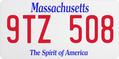 MA license plate 9TZ508