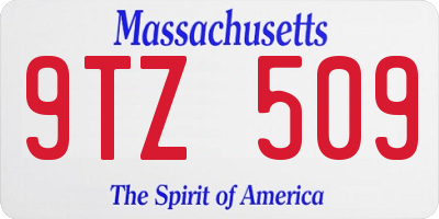 MA license plate 9TZ509