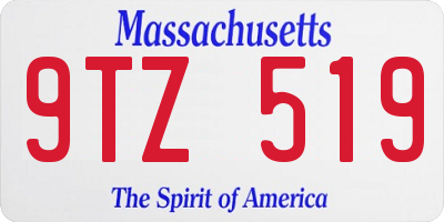 MA license plate 9TZ519