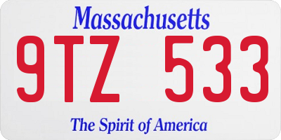 MA license plate 9TZ533