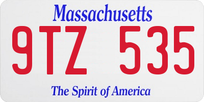 MA license plate 9TZ535