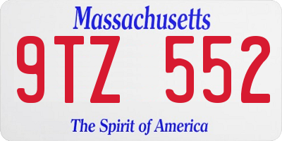 MA license plate 9TZ552