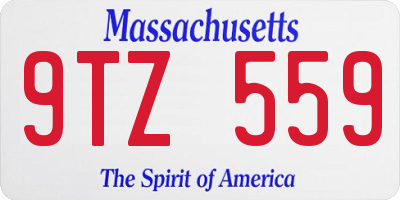 MA license plate 9TZ559