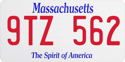 MA license plate 9TZ562