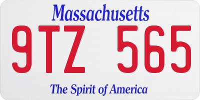 MA license plate 9TZ565