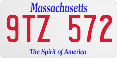 MA license plate 9TZ572