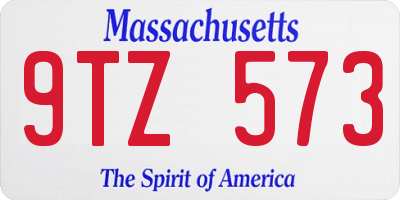 MA license plate 9TZ573