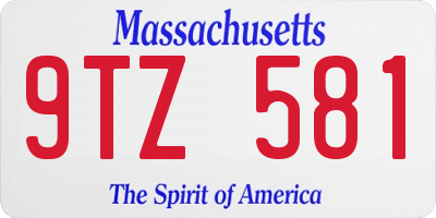 MA license plate 9TZ581