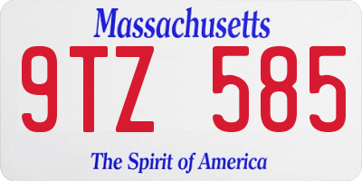 MA license plate 9TZ585