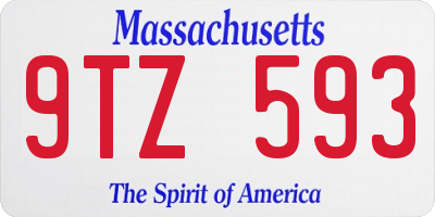 MA license plate 9TZ593