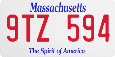 MA license plate 9TZ594