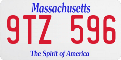 MA license plate 9TZ596