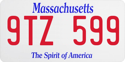 MA license plate 9TZ599