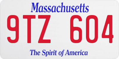 MA license plate 9TZ604