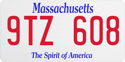 MA license plate 9TZ608