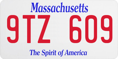 MA license plate 9TZ609