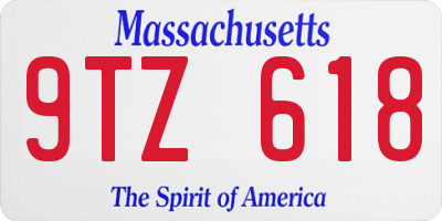 MA license plate 9TZ618