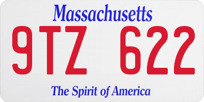 MA license plate 9TZ622