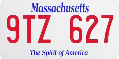 MA license plate 9TZ627