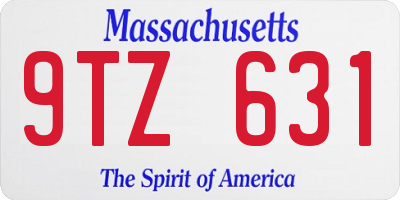 MA license plate 9TZ631