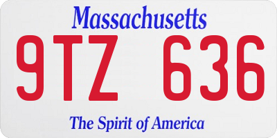 MA license plate 9TZ636