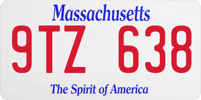 MA license plate 9TZ638