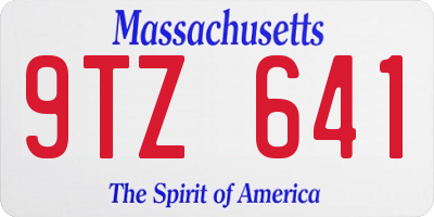 MA license plate 9TZ641