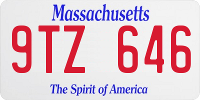 MA license plate 9TZ646