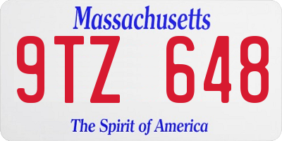 MA license plate 9TZ648