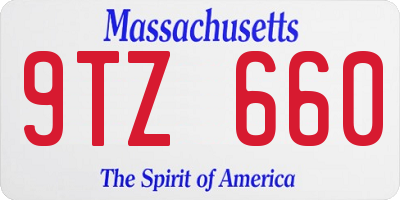 MA license plate 9TZ660