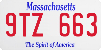 MA license plate 9TZ663