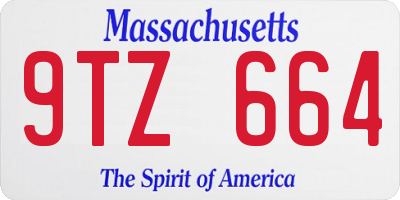 MA license plate 9TZ664