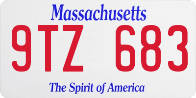 MA license plate 9TZ683